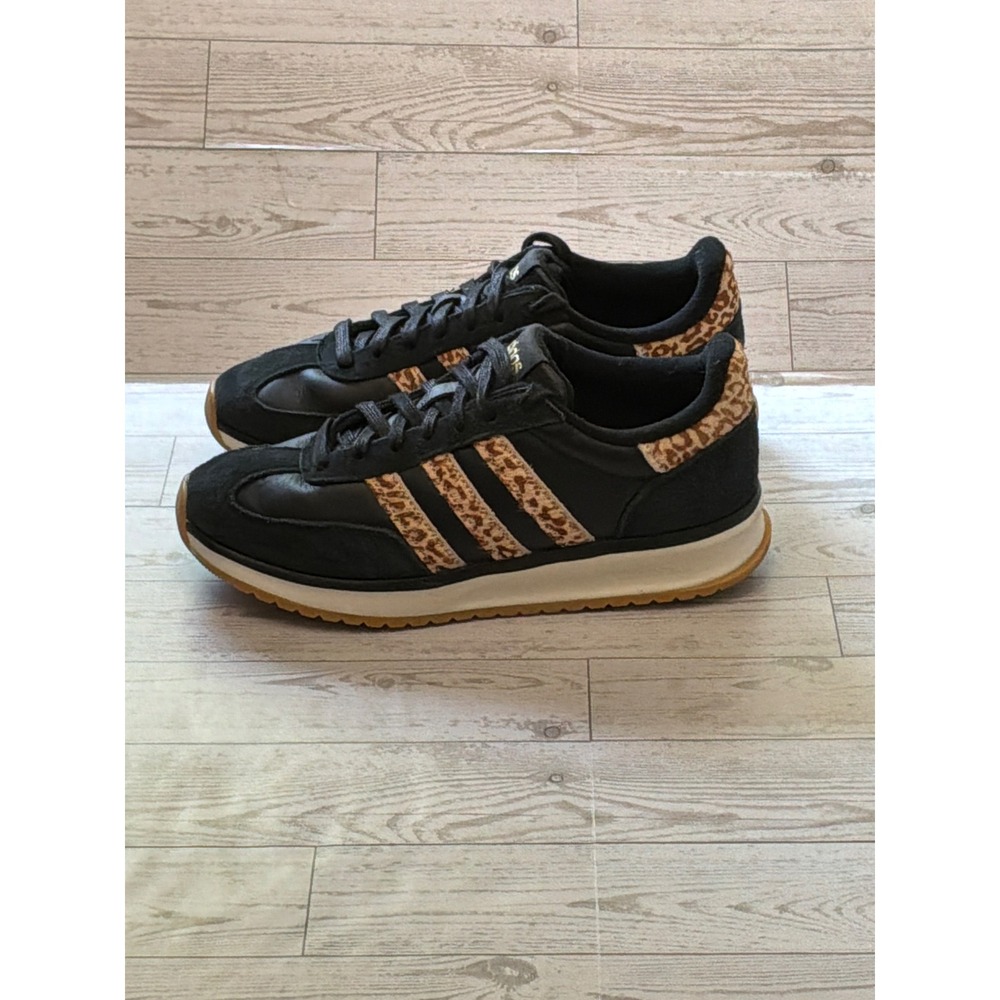 Adidas Retropy F2 Women 8 Black Leopard Calf Hair Sneakers Streetwear